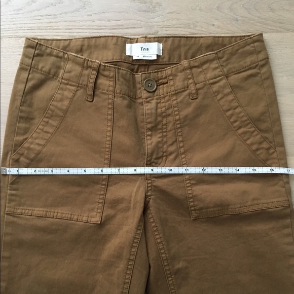 Aritzia TNA Cotton Straight Leg Brown Khaki Pants - Picture 8 of 11